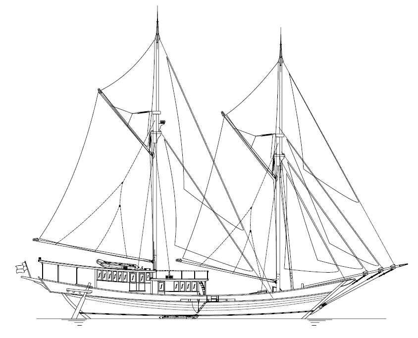 30m Sailing Phinisi "Si Datu Bua" - Copyright 2008 - 2013 Michael Kasten - Kasten Marine Design, Inc.