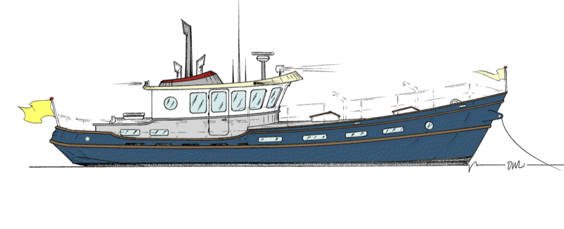 Greatheart 54 - A Motor Yacht for Voyaging - Kasten Marine Design, Inc.
