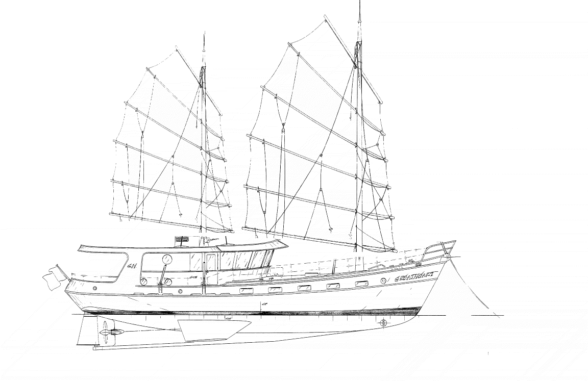 60' Trawler Yacht - Greatheart - Kasten Marine Design, Inc.