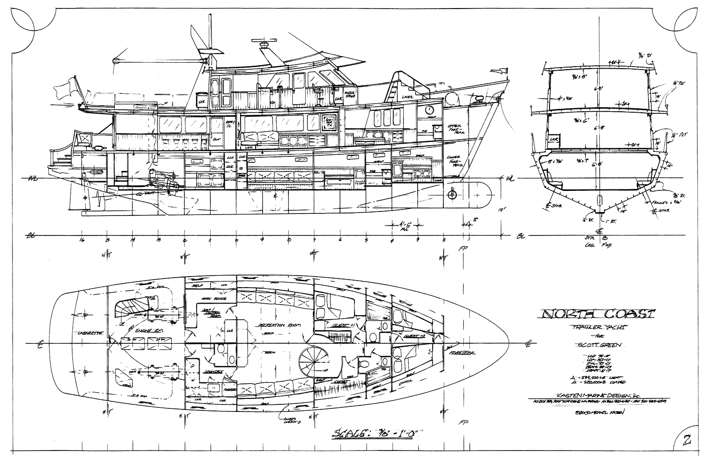 80' Motor Yacht - NORTH COAST - Kasten Marine Design, Inc.