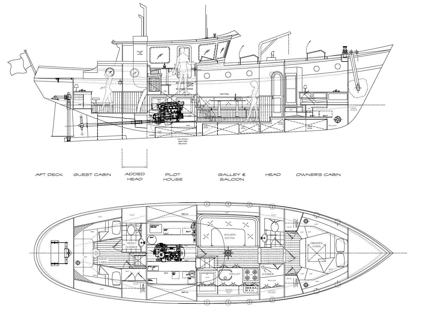 50' Trawler Yacht FAR HORIZON - Kasten Marine Design, Inc.