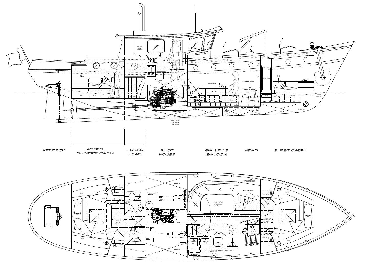 54' Trawler Yacht FAR HORIZON - Kasten Marine Design, Inc.