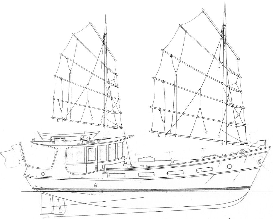 46' Trawler Yacht - GULLIVER - Kasten Marine Design, Inc.