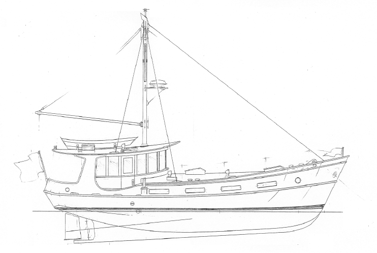 The 46 Trawler Yacht - GULLIVER - Kasten Marine Design, Inc.