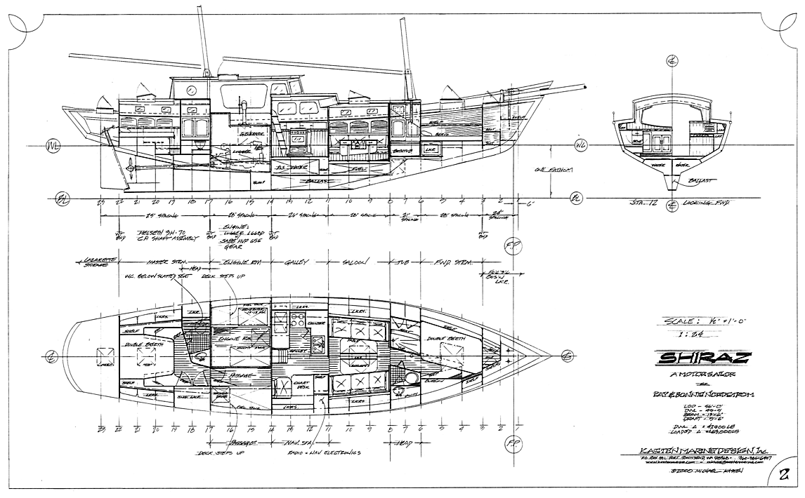 56' Ketch SHIRAZ - Kasten Marine Design, Inc.