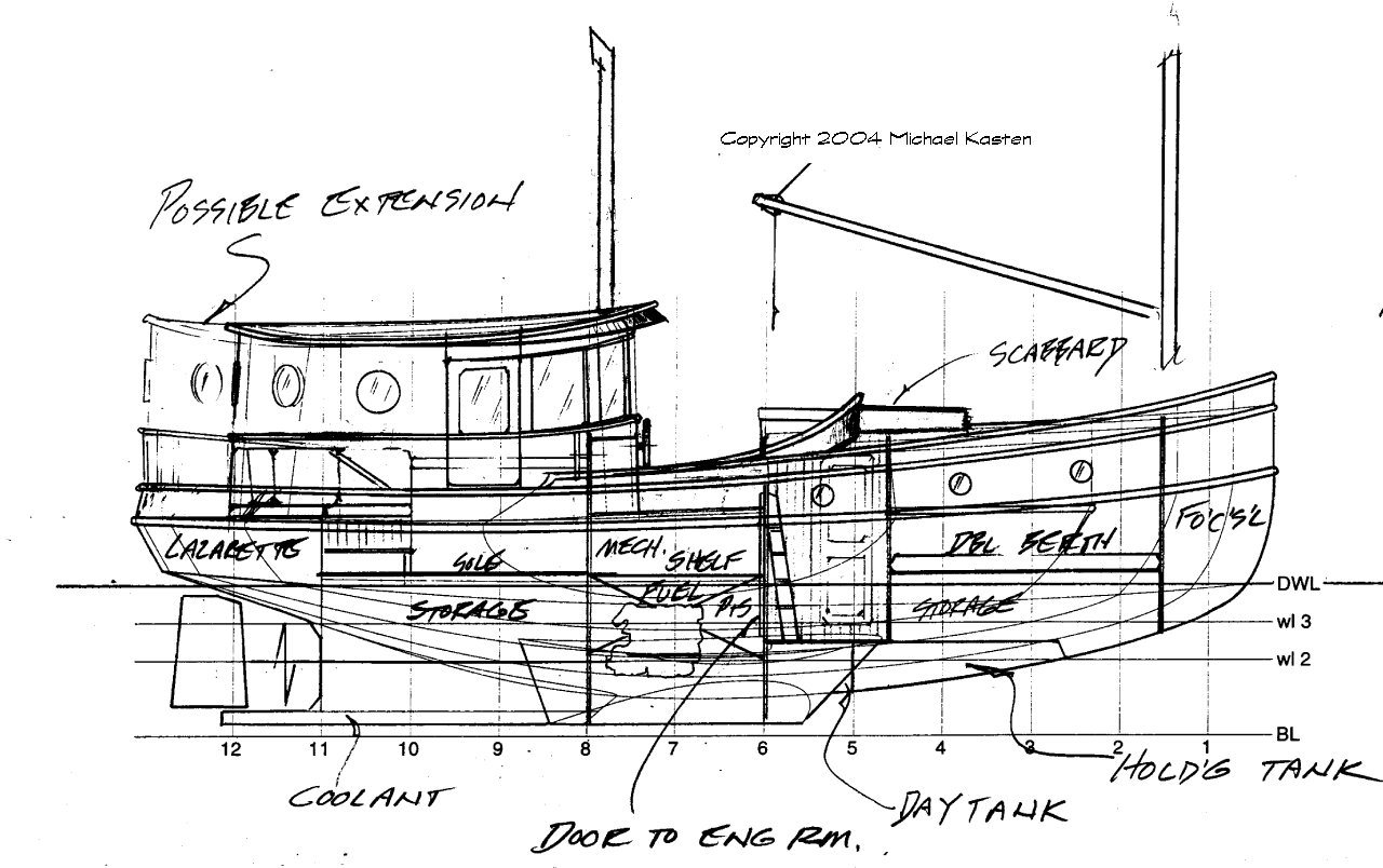 The 30' Pocket Trawler - SWEET OKOLE - Kasten Marine Design, Inc.