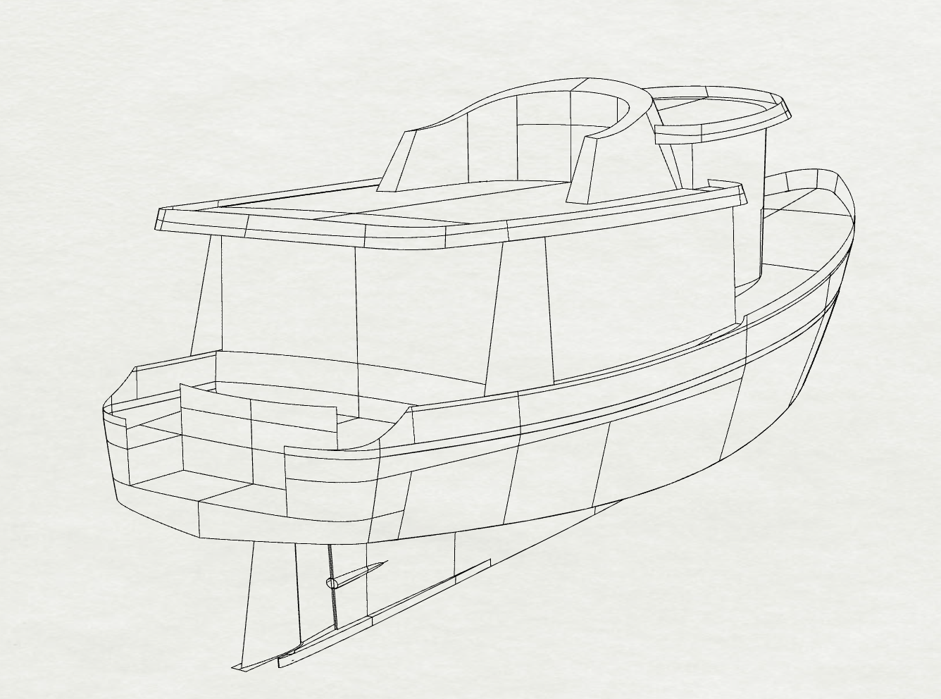 45' Widebody Trawler Yacht GANNET - Kasten Marine Design, Inc.