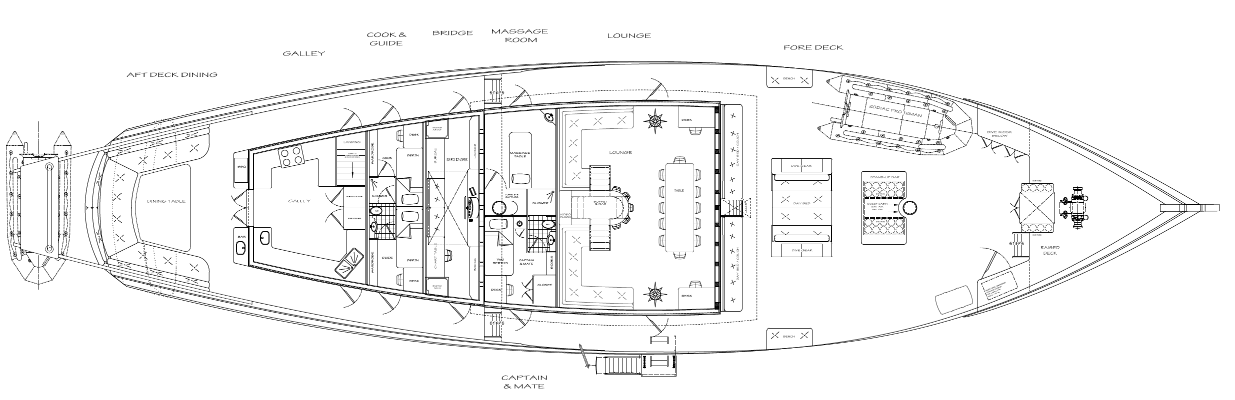 36m Lombok Privateer Deck Plan - Kasten Marine Design, Inc.