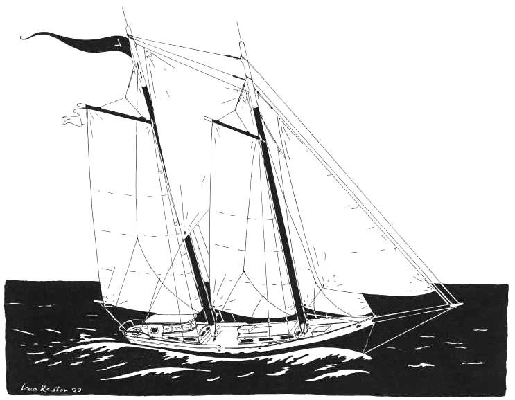 Drawing of the 50' Schooner - Lucille