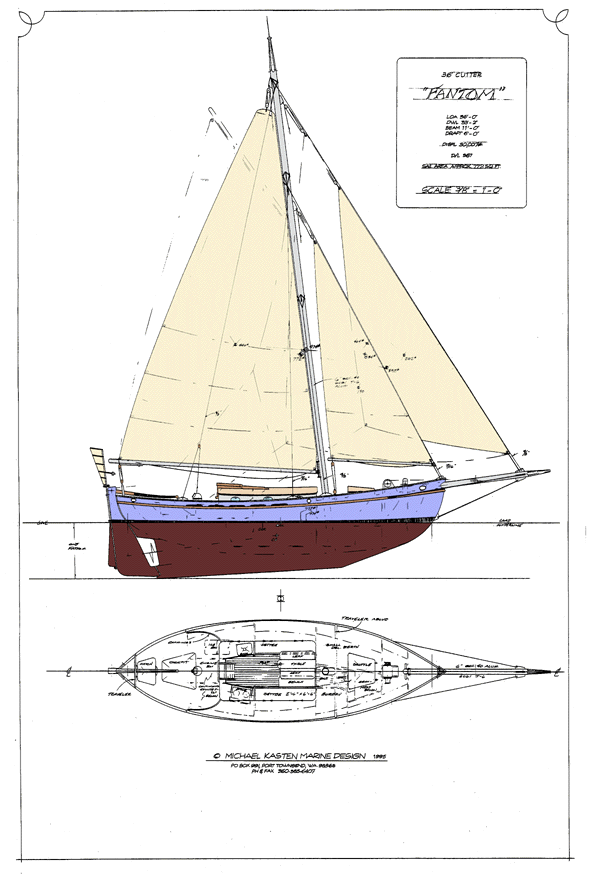Sail Plan - 36' Fantom - Kasten Marine Design, Inc.