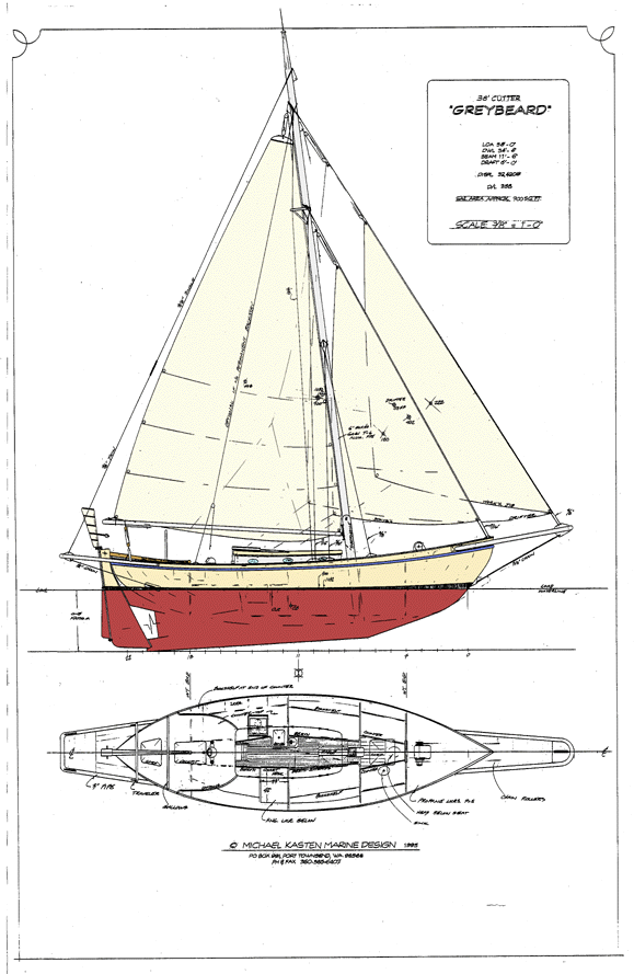 The 36' Cutter - Greybeard - Kasten Marine Design, Inc.