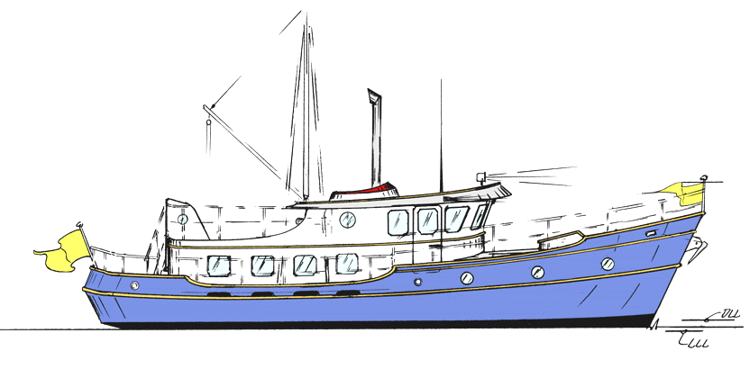 49' Motor Yacht - MONSOON - Kasten Marine Design, Inc.