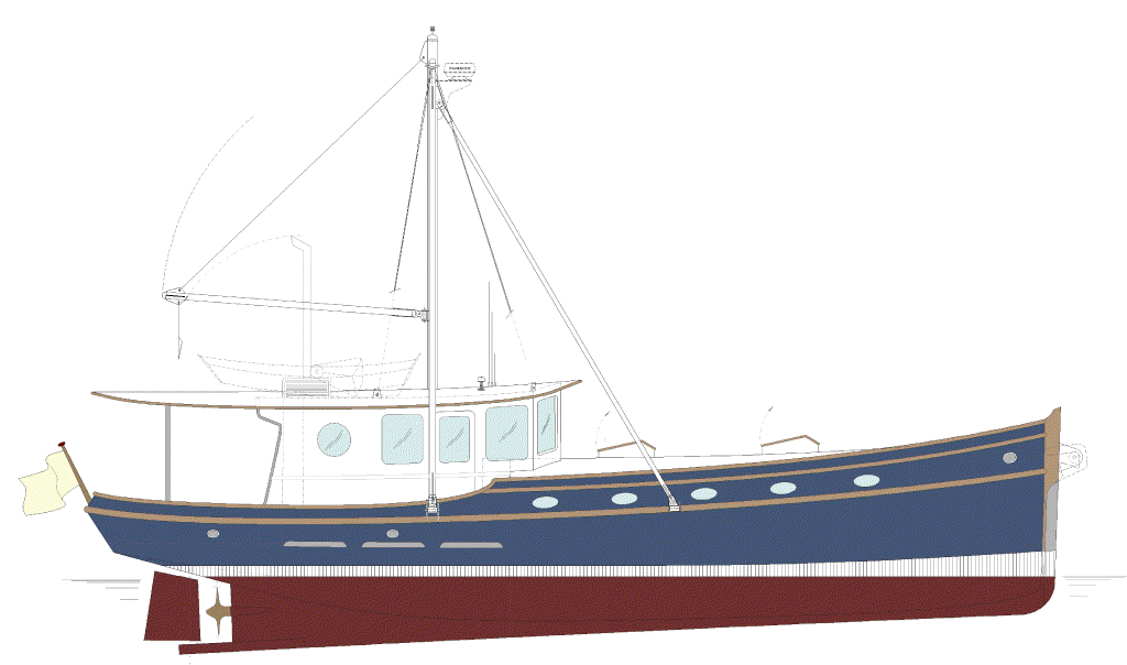 Moxie 43 - A Classic Dream Yacht by Kasten Marine Design, Inc.