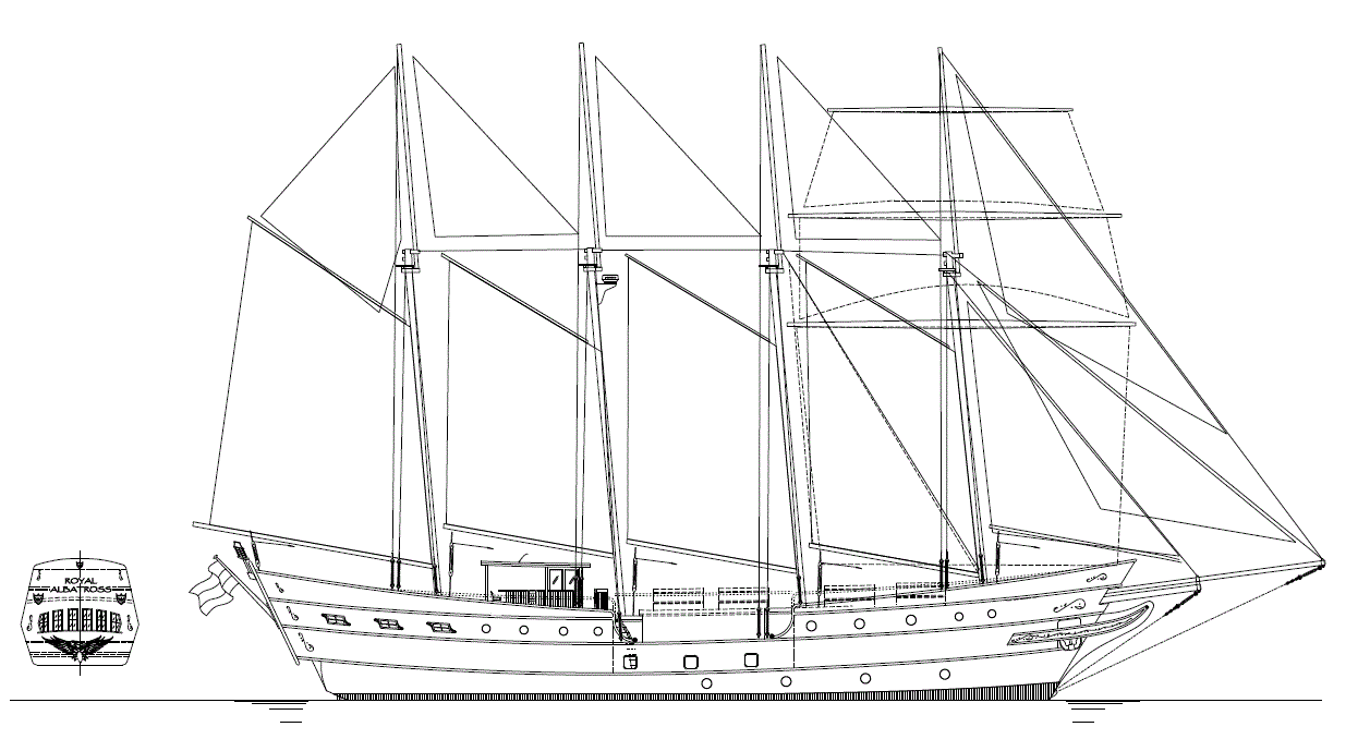 The Tall Ship, Royal Albatross - Preliminary Design Drawing
