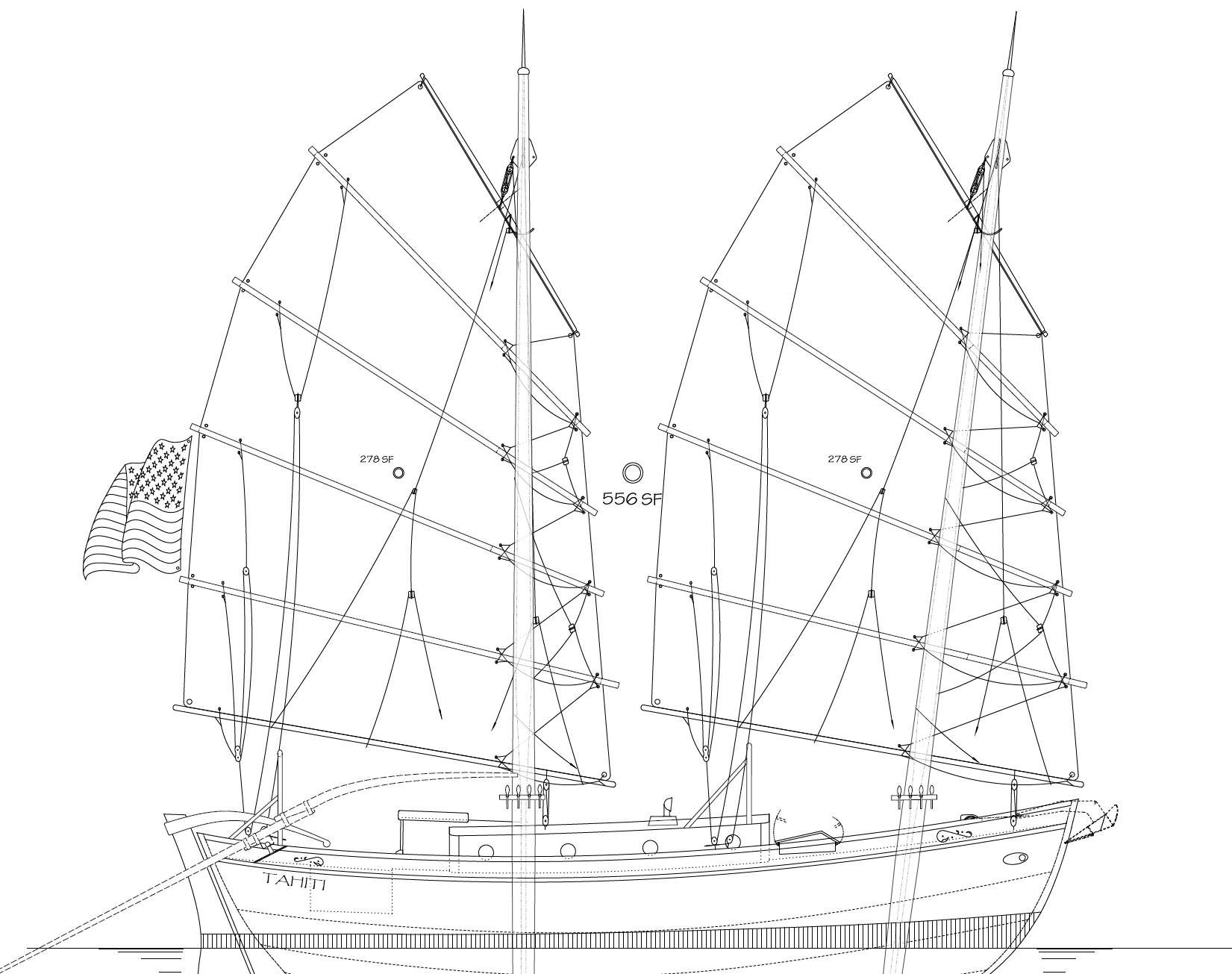 32' Junk Schooner Rig - Kasten Marine Design, Inc.