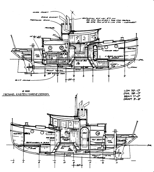 Tug Yacht - TERRIER - Kasten Marine Design, Inc.