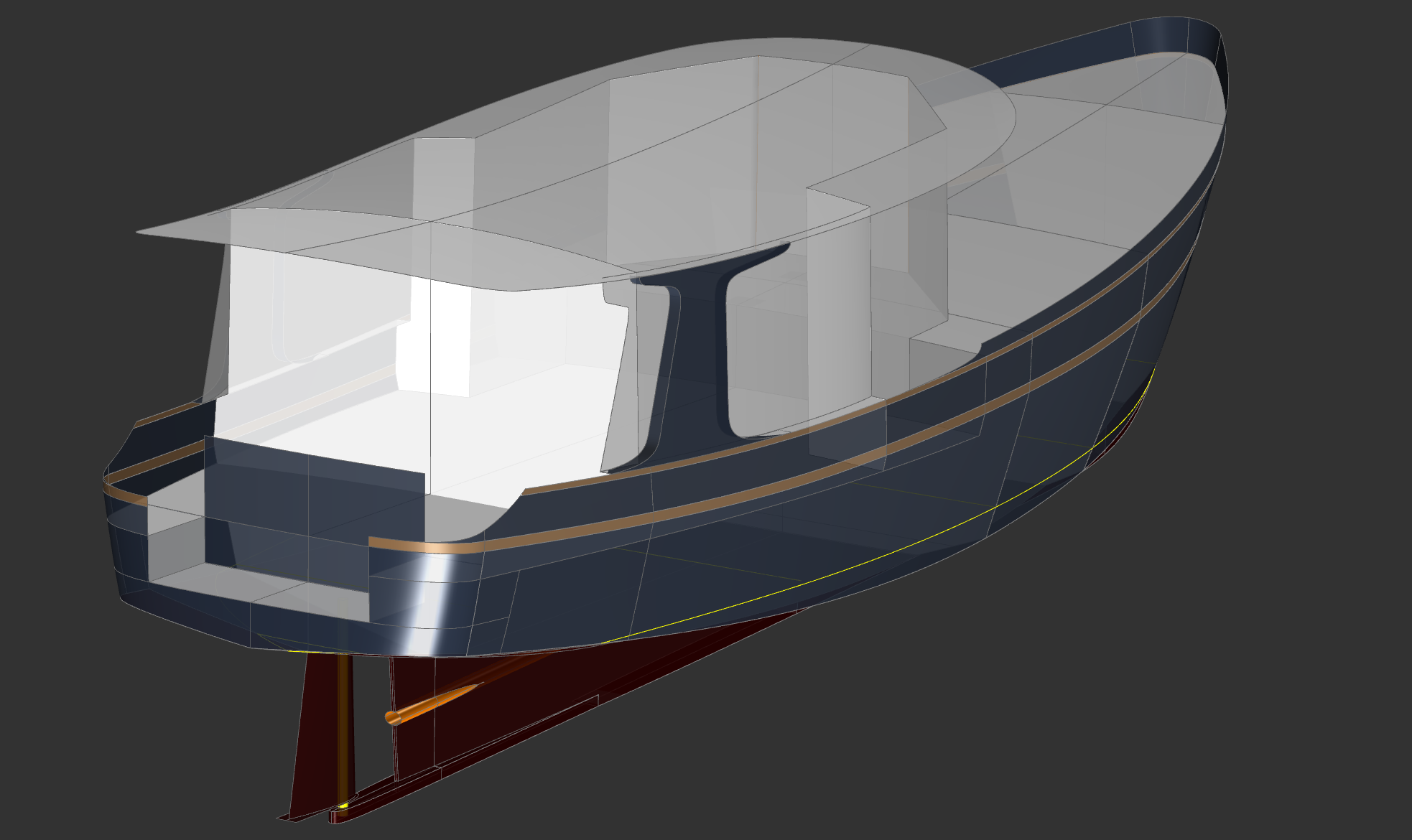 45' Widebody Trawler Yacht NOMAD - Kasten Marine Design, Inc.